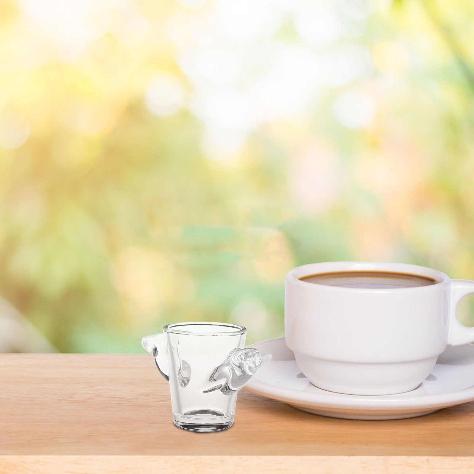 Coffee Tea Vodka - Doorzichtige mini shotglaasjes met dolfijnontwerp, veelzijdige
