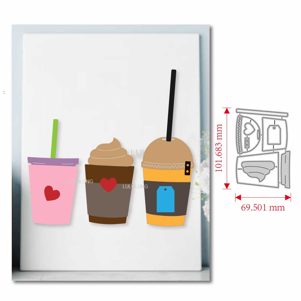 Coffee Stencil Art - 2025 Metalen Stansmessen Scrapbooking Album Papieren