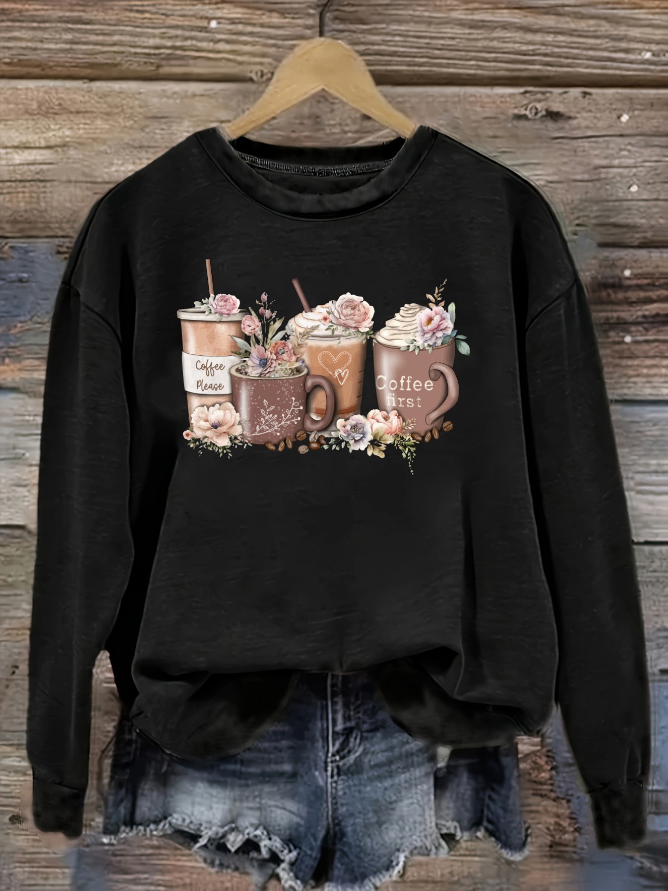 Coffee & Tea Haus - Dames Casual T-shirt met lange mouwen