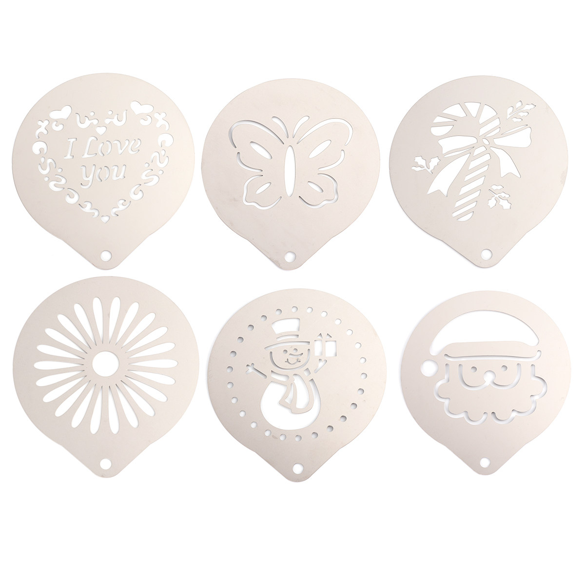 Coffee Stencil Art - 1Set Koffiestencils Roestvrij staalbestendig DIY Cappuccino