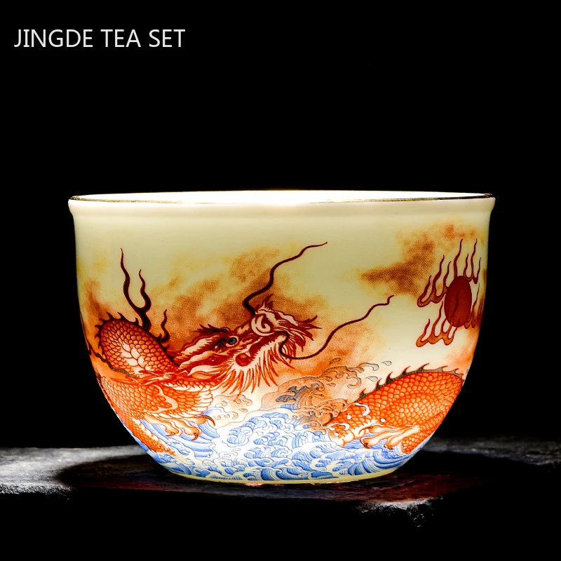 Coffee Tea Set Up - Chinese Keramische Draak Patroon Theekopje Huishoudelijke