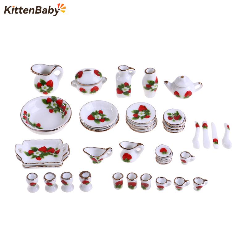 Coffee Tea Set Up - 1 Set 1:12 Miniatuur Poppenhuis Bloem
