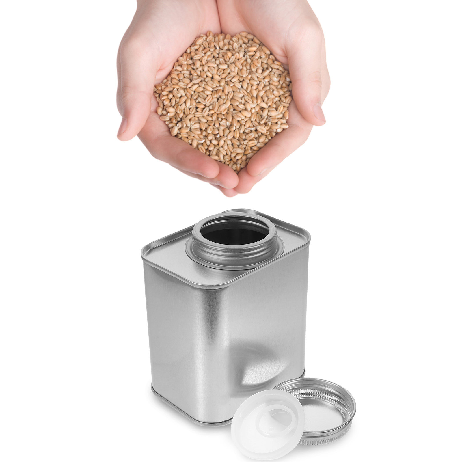 Coffee Tea Bean Leaf - 4-delige koffiebonen-opslagbus van blik, luchtdichte thee-