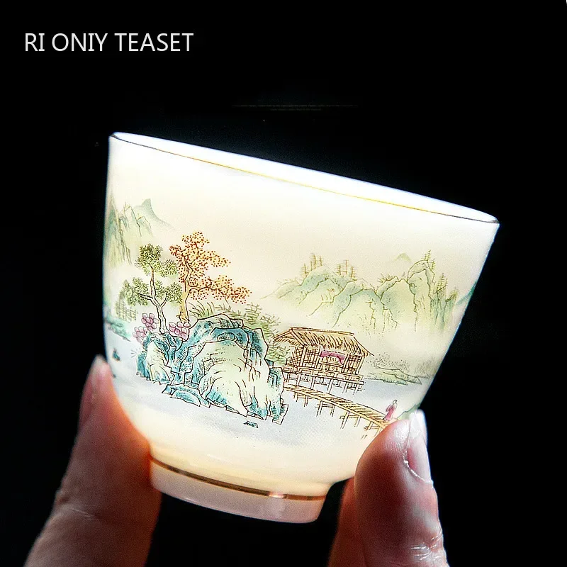 Coffee Tea Set Up - 1pc Chinese keramische theekopje handgeschilderde bloemen