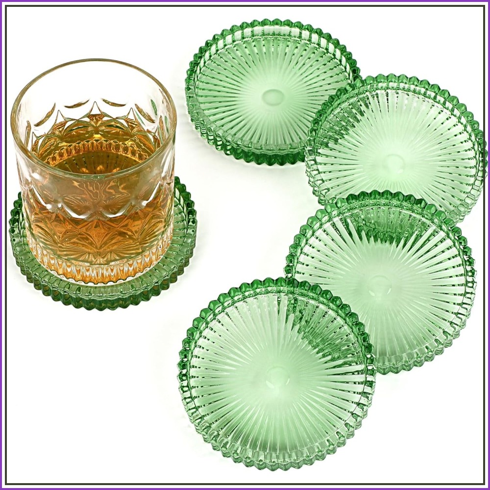 Coffee Tea Images - Moderne glazen onderzetters set van 5