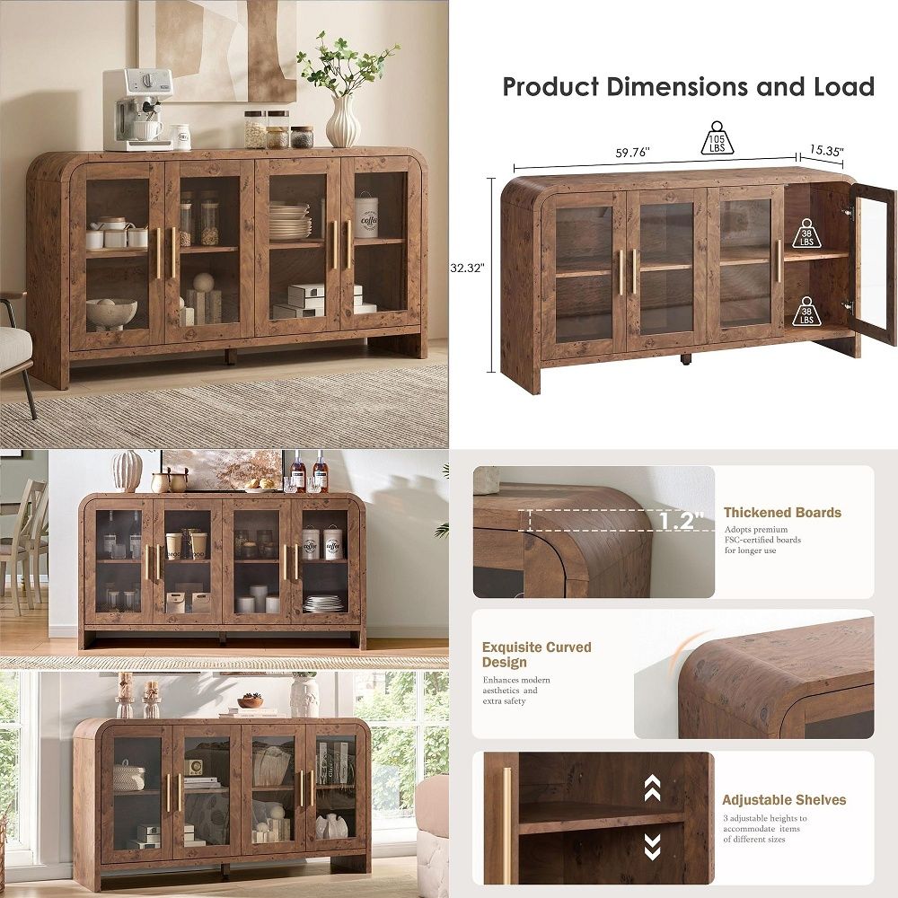 Coffee & Tea Haus - Dressoir buffetkast met opbergruimte, dressoirkast met