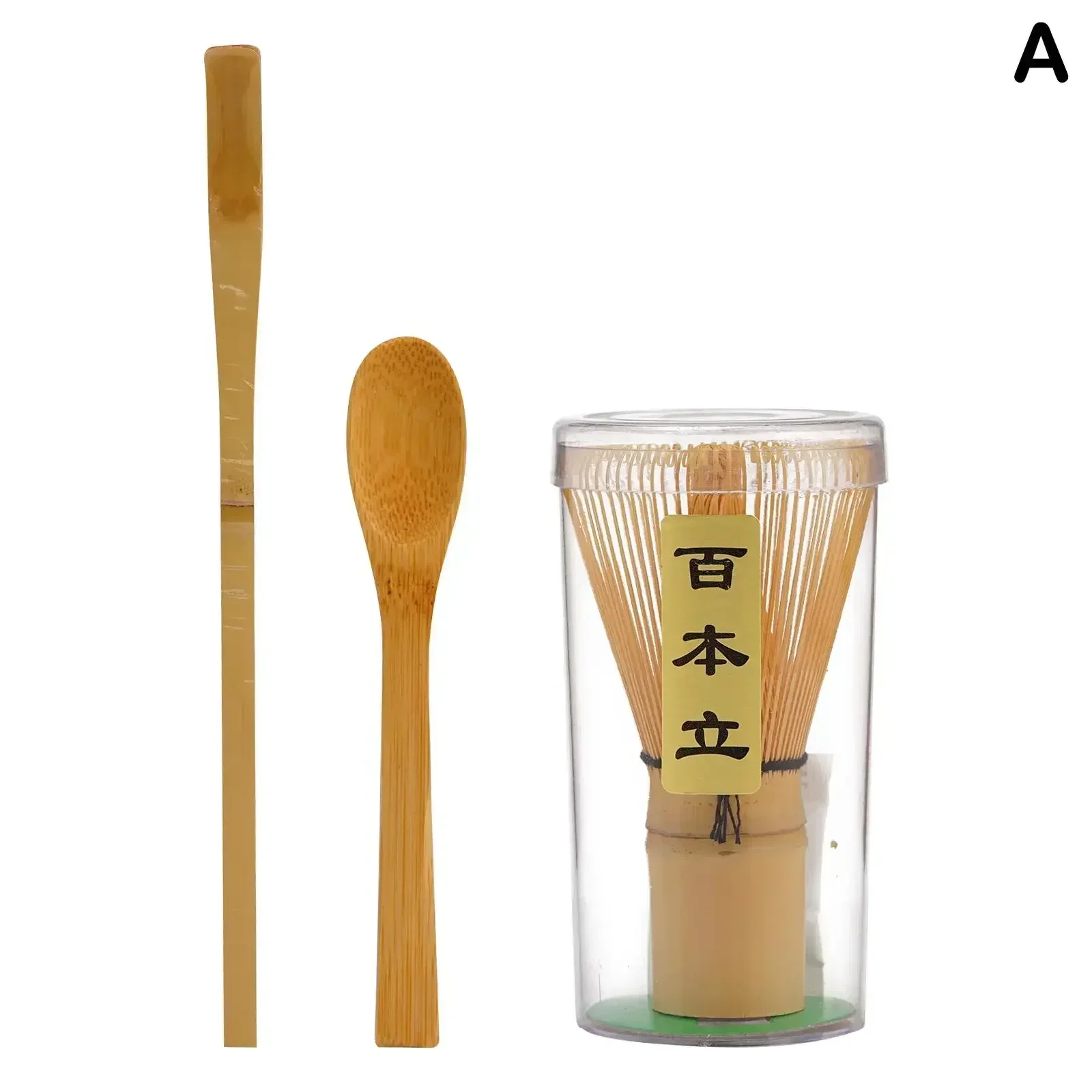 Matcha Whisk Set - 3-delige Matcha Klopperset, handgemaakt van bamboe,
