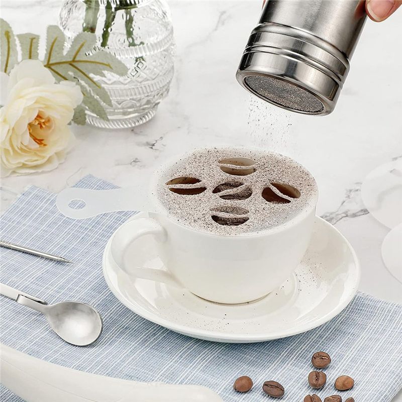 22-delige herbruikbare koffied - Coffee Stencil Art recensie en prijs