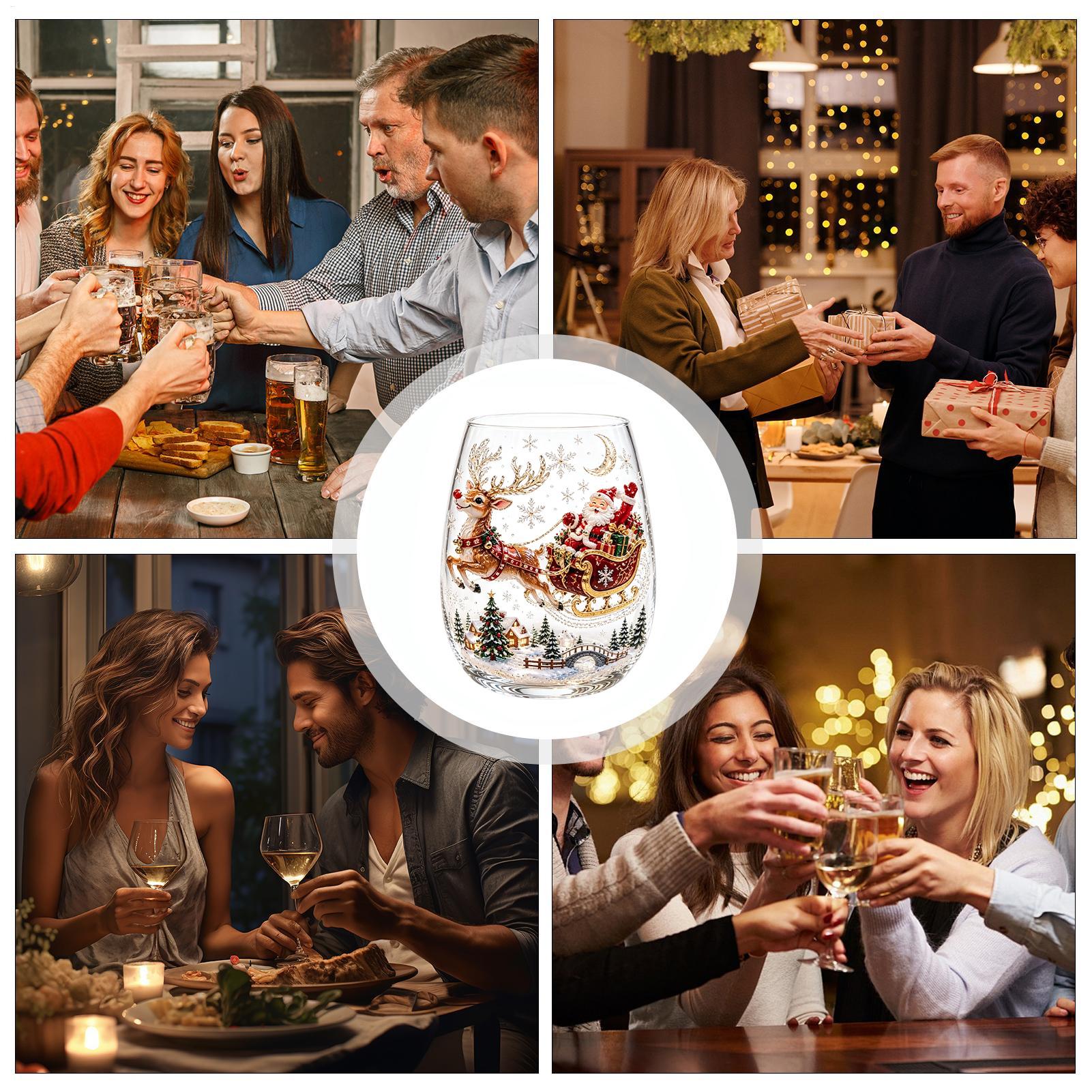 350ml 3D-patroon Kerstglazen M - Coffee Tea Festival recensie en prijs