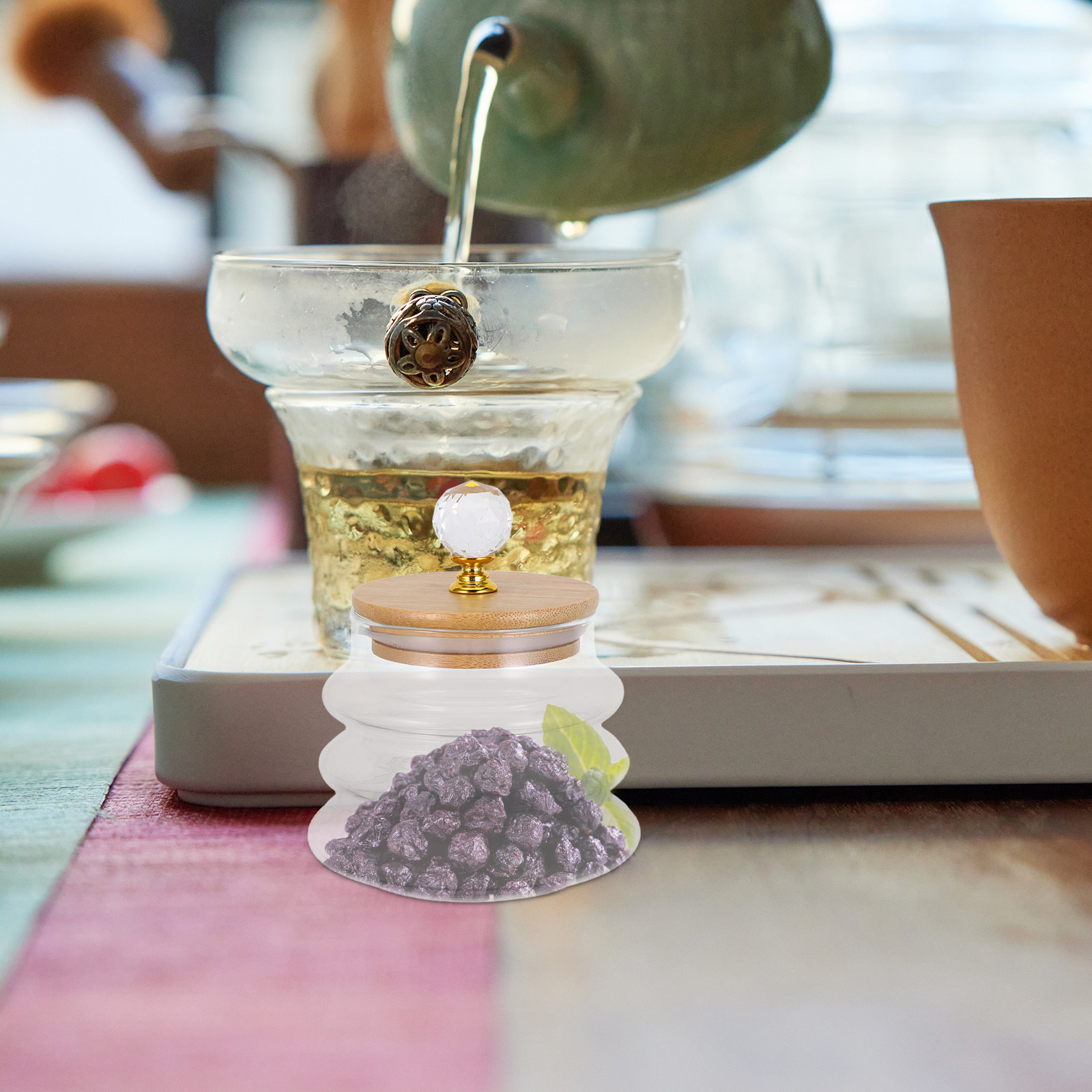 Doorzichtige glazen voorraadpo - Coffee Tea Bean Leaf recensie en prijs