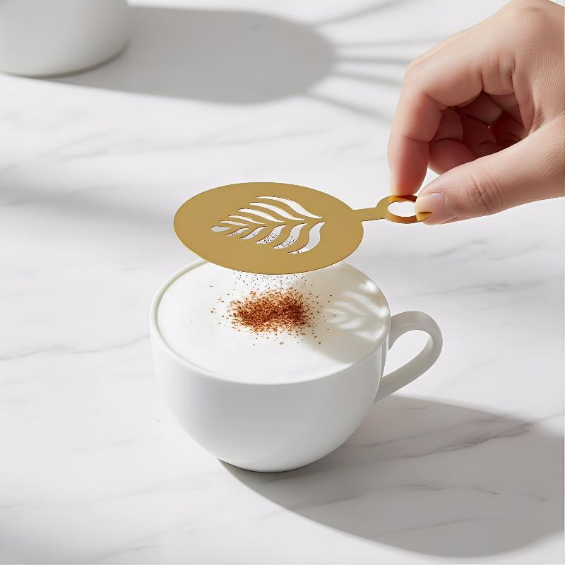 4-delige roestvrijstalen koffi - Coffee Stencil Art recensie en prijs