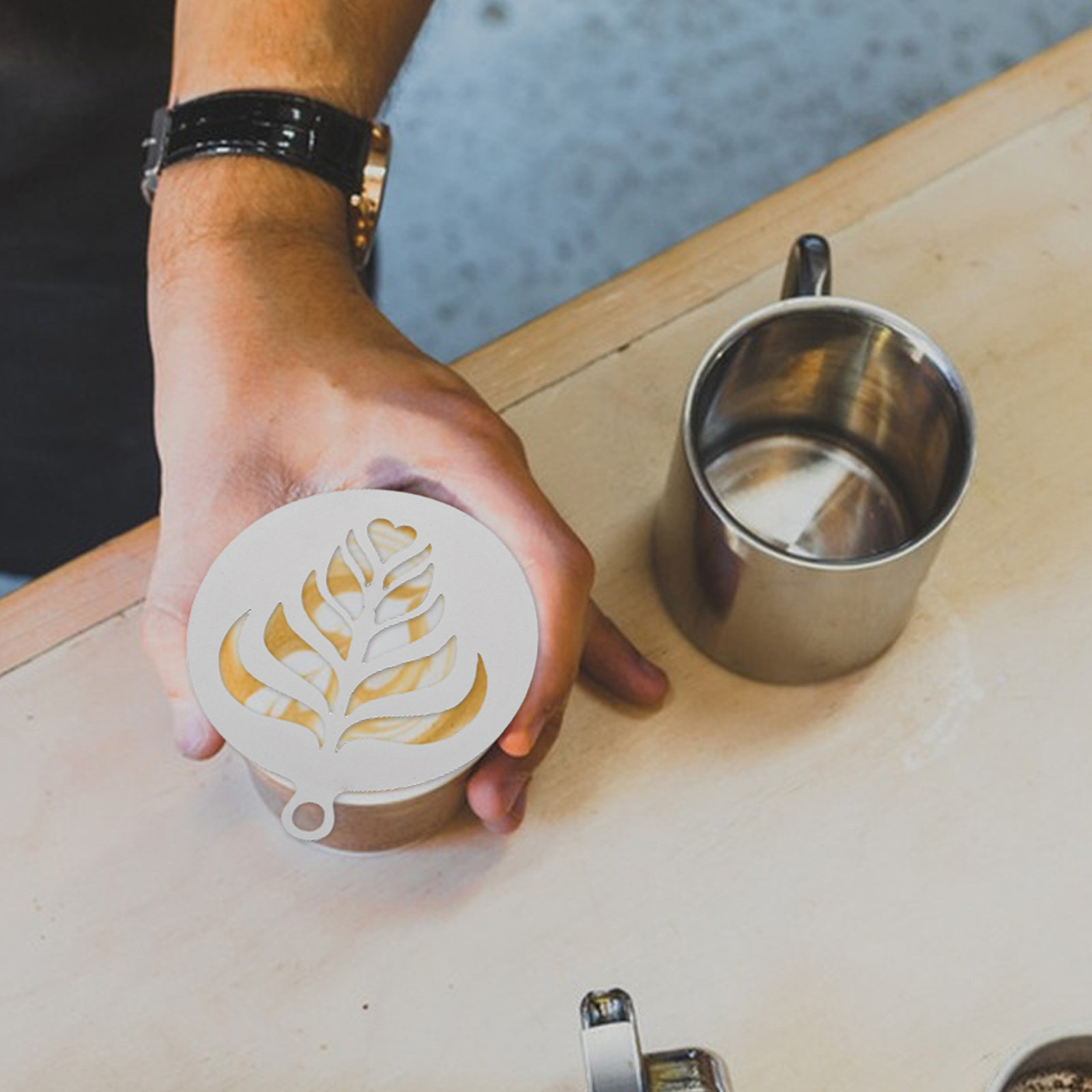 4 stuks premium roestvrijstale - Coffee Stencil Art recensie en prijs