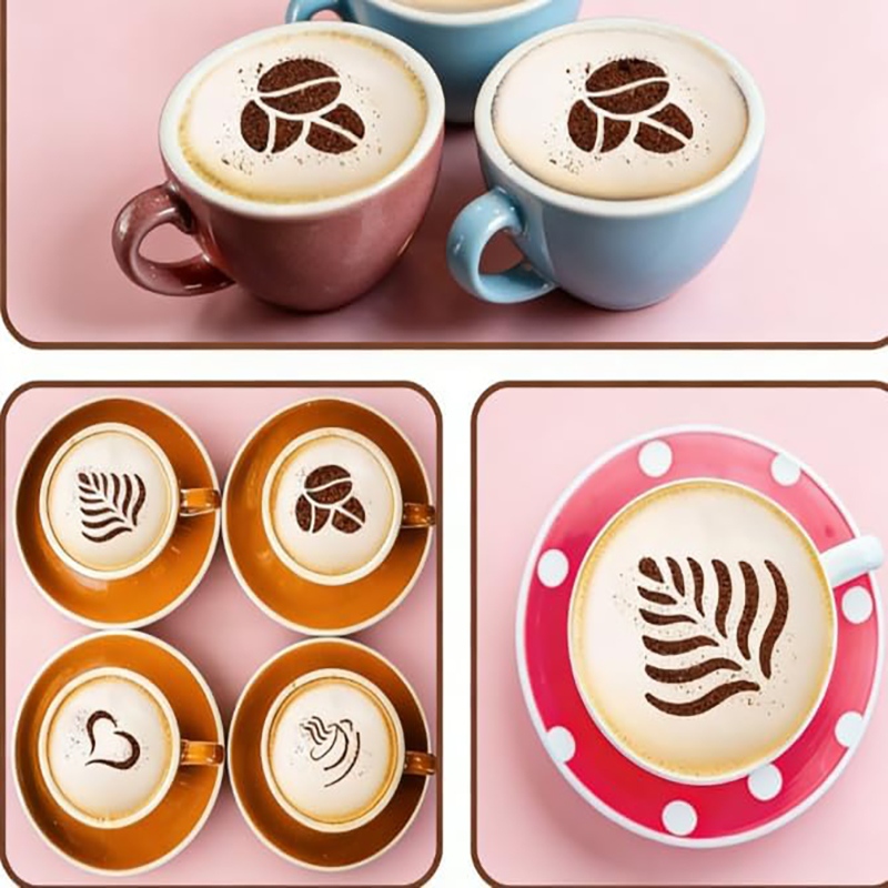 4-delige roestvrijstalen koffi - Coffee Stencil Art recensie en prijs