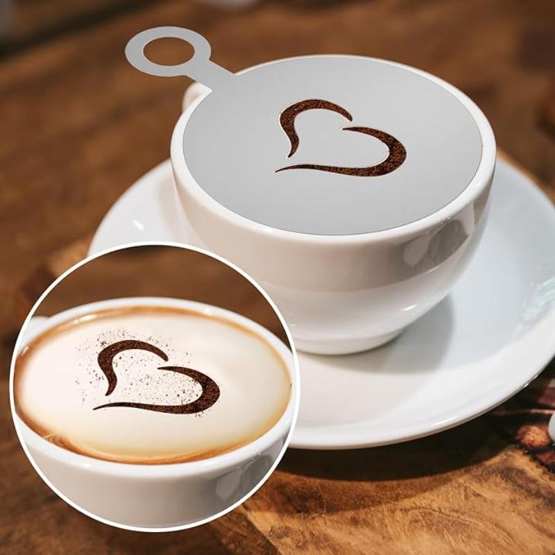 4 stks/set roestvrijstalen kof - Coffee Stencil Art recensie en prijs