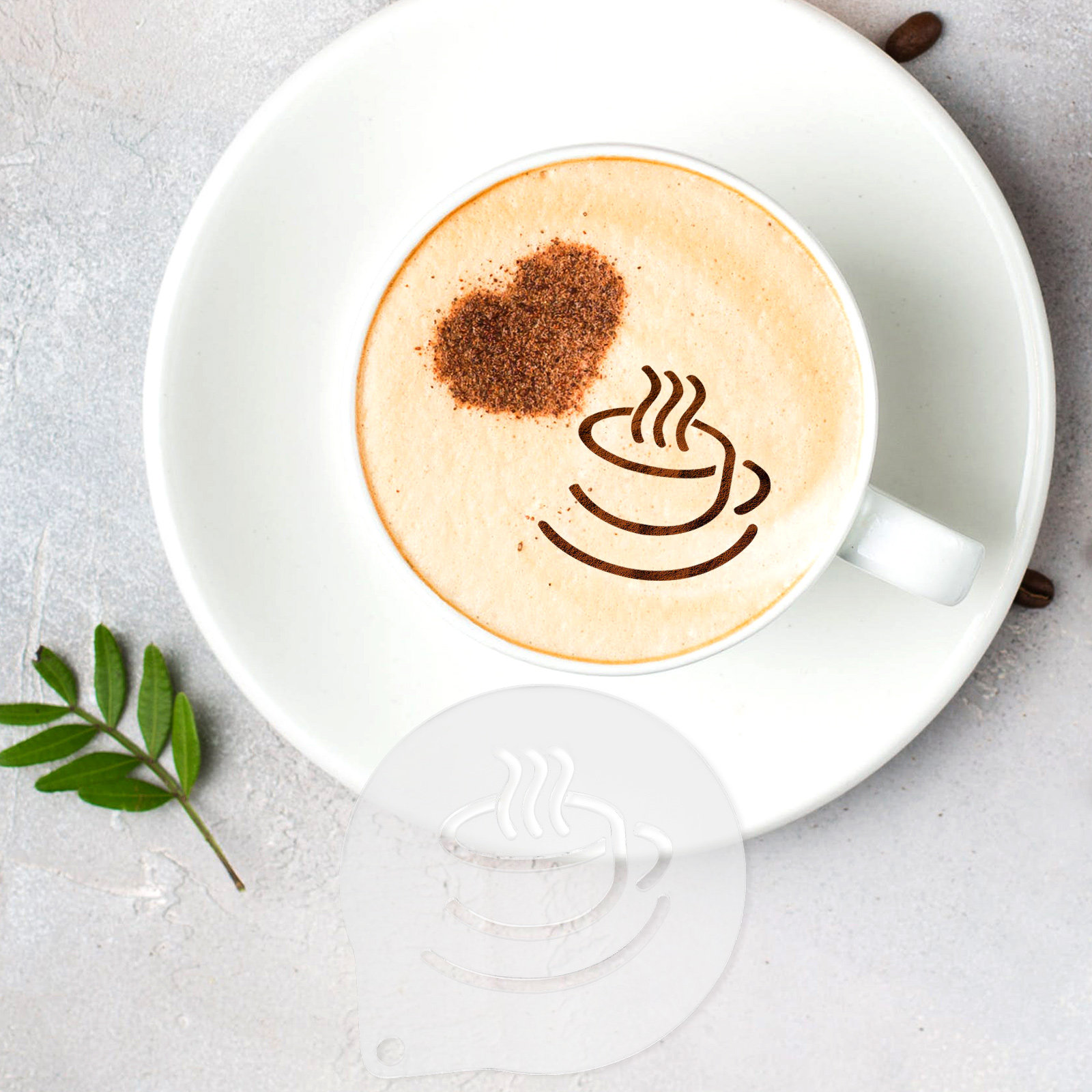 Lichtgewicht acryl koffiemal v - Coffee Stencil Art recensie en prijs