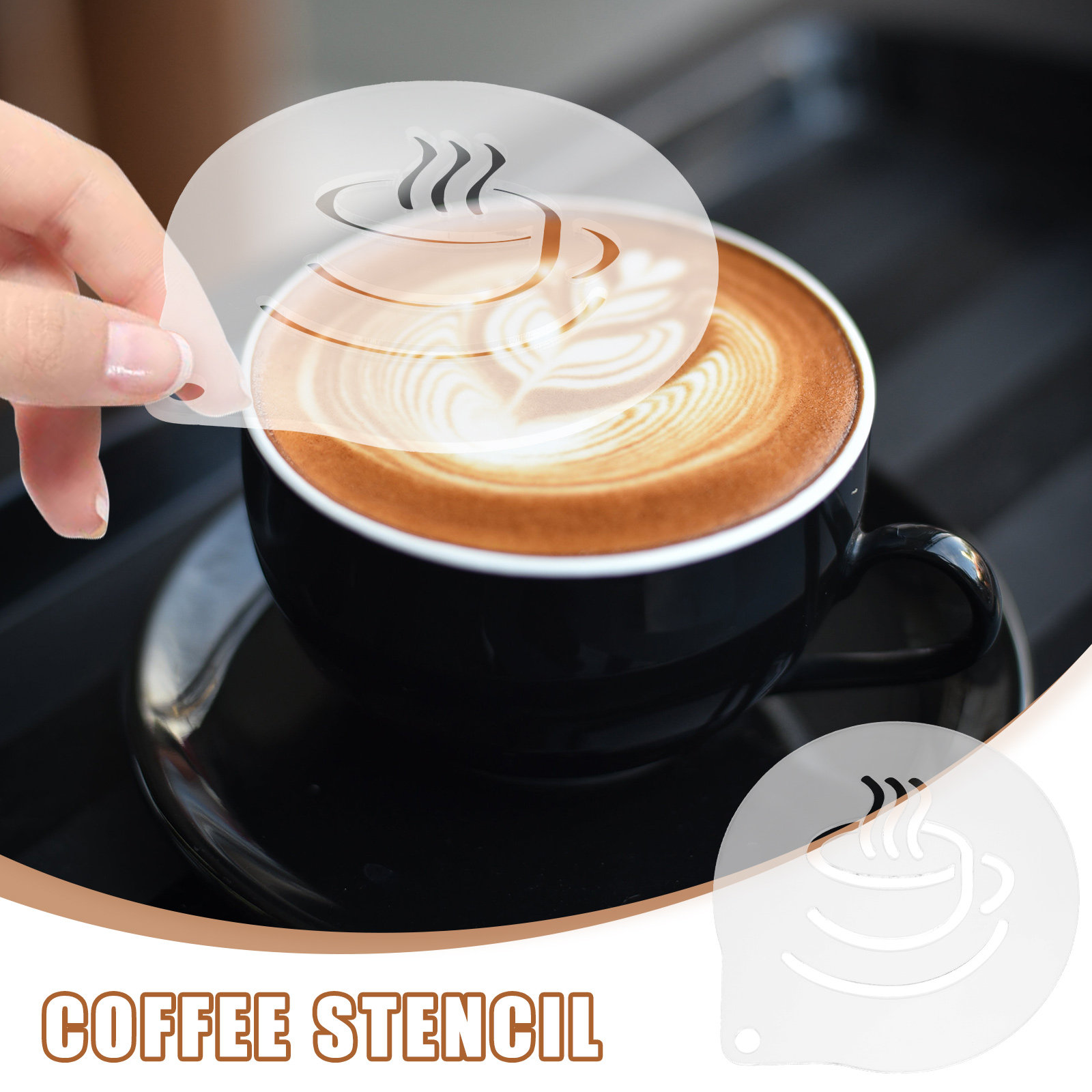 Lichtgewicht acryl koffiemal v - Coffee Stencil Art recensie en prijs