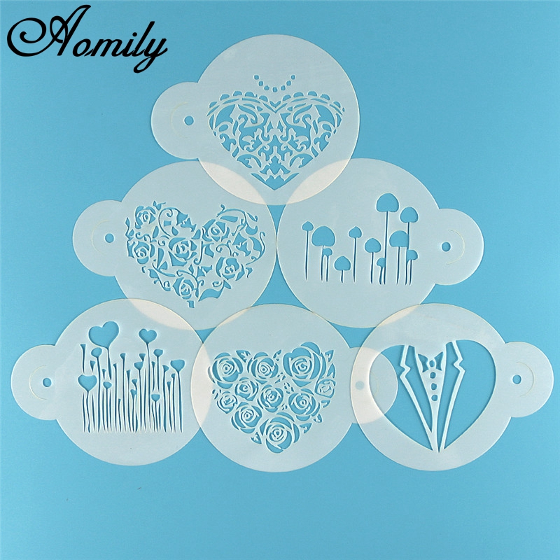 Aomily 6 stks/set Valentijnsda - Coffee Stencil Art recensie en prijs