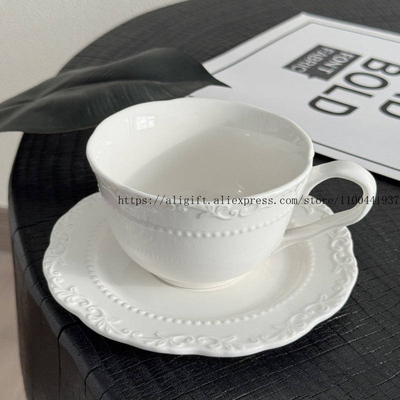 Franse lichte luxe reliëf bloe - Coffee Tea Set Up recensie en prijs