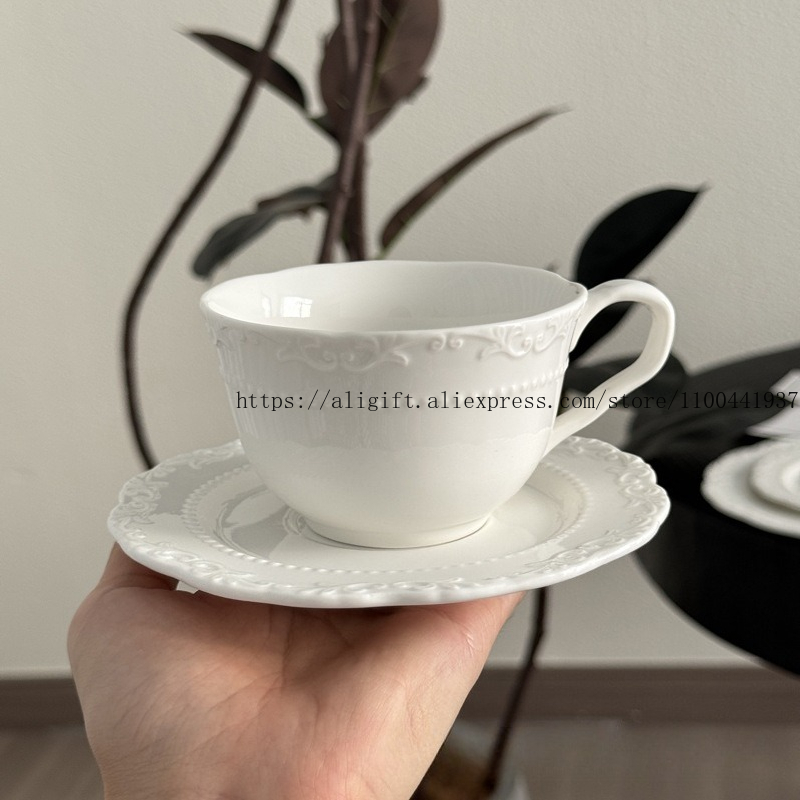 Franse lichte luxe reliëf bloe - Coffee Tea Set Up recensie en prijs